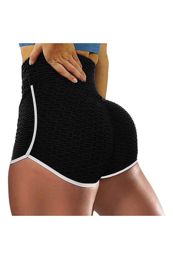 Women's High Waist Ruched Booty Shorts - Butt Lift Workout Tights & Yoga Leggings