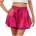 thumbnail image 1 of REALiKUN Women's High Waist Ruffle Mini Skirt Built in Shorts A Line Flowy Boho Skirt Trendy Pleated Shorts, 1 of 7