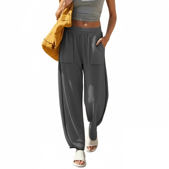 REALiKUN Women's High Waisted Cargo Joggers Drawstring Elastic Stretch Scrub Pants with Zip Pockets