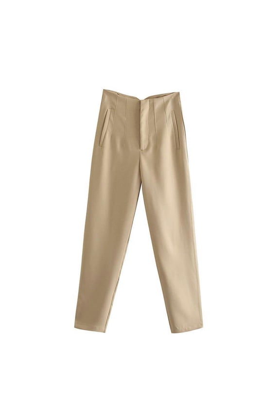 Women's High Waisted Pants Dressy Casual Ankle Length Work Office Trouser Slacks with Pockets