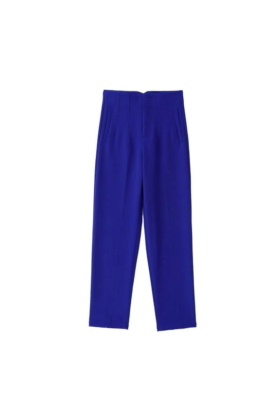 Women's High Waisted Pants Dressy Casual Ankle Length Work Office Trouser Slacks with Pockets