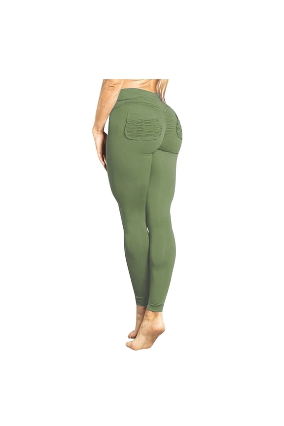 Women's High Waisted Yoga Pants with Back Pockets Seamless Stretchy Leggings Workout Running Tights