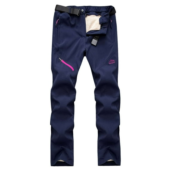 REALiKUN Women's Hiking Cargo Pants Snow Ski Fleece Lined Trousers Windproof Warm Softshell Pants Plus Size Winter Pants
