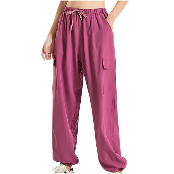 REALiKUN Women's Joggers Sweatpants Elastic High Waist Drawstring Cinch Bottom Casual Pants with Pockets