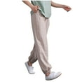 thumbnail image 1 of REALiKUN Women's Linen Cropped Pants Tapered Ankle Capris Trousers Elastic Waist Casual Baggy, 1 of 7