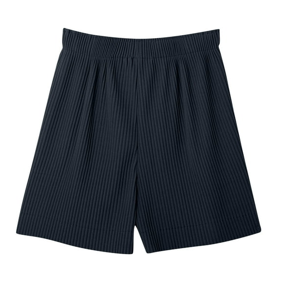 REALiKUN Women's Plus Size Cotton Bermuda Shorts, High Waist Striped Sleep & Lounge Boxer Shorts - Soft PJ Bottoms