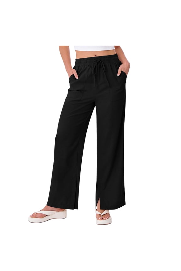 Women's Quick Dry Swim Beach Pants Lightweight UPF 50+ Sun Protective Wide Leg Travel Cover Up Pants with Pockets