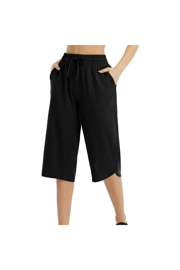 Women's Quick Dry Swim Pants with Liner 15" Long Swim Capris UPF50+ Swimming Beach Pants with Pockets