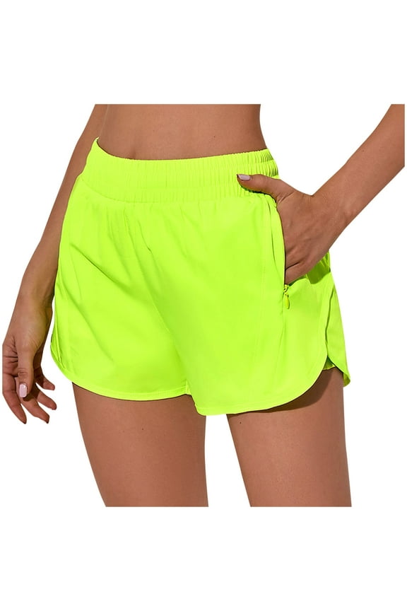Women's Running Shorts High Waisted Quick Dry Athletic Shorts Sports Workout Gym Track Drawstring Shorts with Pockets