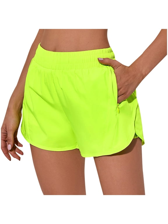 Women's Running Shorts High Waisted Quick Dry Athletic Shorts Sports Workout Gym Track Drawstring Shorts with Pockets