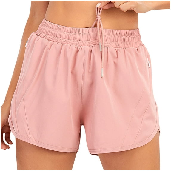 REALiKUN Women's Running Shorts High Waisted Quick Dry Athletic Shorts Sports Workout Gym Track Drawstring Shorts with Pockets