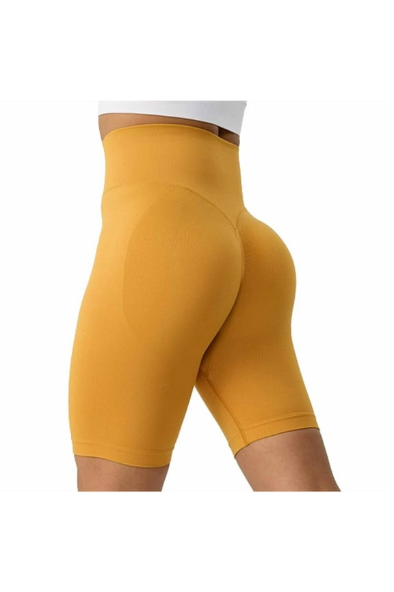 Women's Seamless Scrunch Butt Lift Biker Shorts - High Waist Contour Workout Shorts for Yoga & Gym