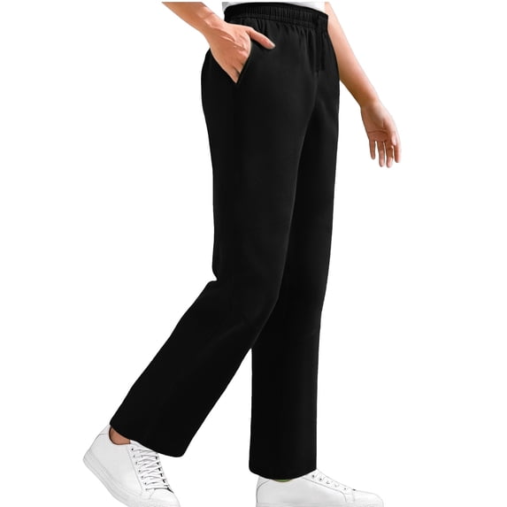 REALiKUN Women's Straight Leg Pants Lightweight Drawstring Pant Casual Relaxed Fit Breathable Comfy Trousers with Pockets