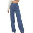 thumbnail image 1 of REALiKUN Women's Summer Dress Pants High Waist Straight Leg Pants Button Down Bottoms Work Pants Trousers with Pockets, 1 of 5