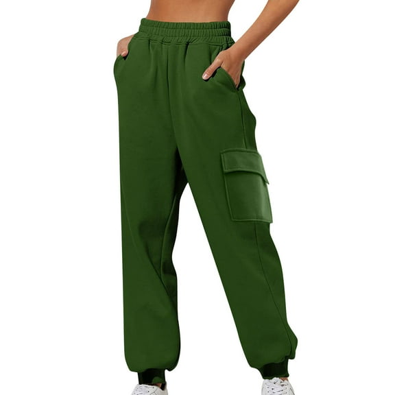 REALiKUN Women's Sweatpants Fleece Baggy Casual High Waisted Workout Athletic Cinch Bottom Comfy Fall Joggers Pants