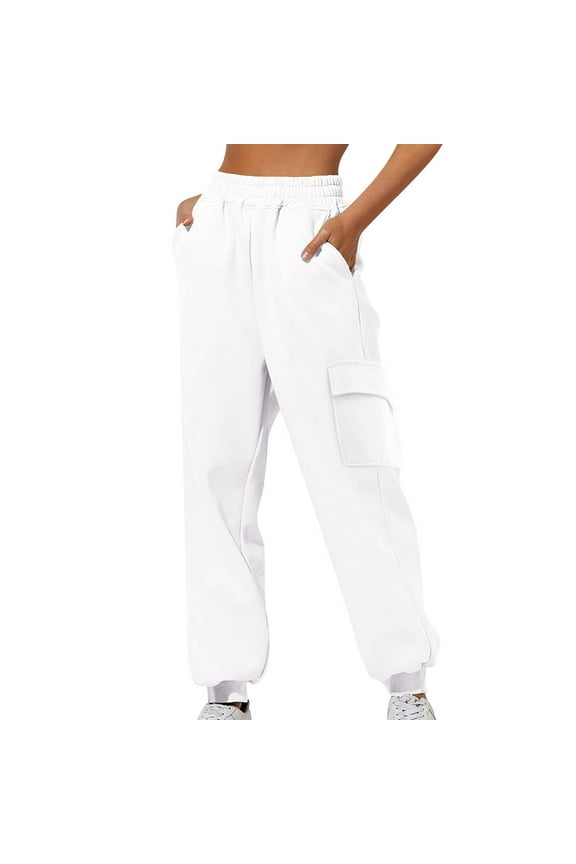 Women's Sweatpants Fleece Baggy Casual High Waisted Workout Athletic Cinch Bottom Comfy Fall Joggers Pants