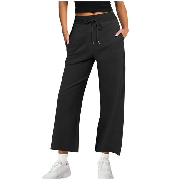 REALiKUN Women's Sweatpants Straight Leg High Waist Casual Drawstring Sweat Pants Workout Athletic Joggers