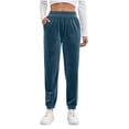 thumbnail image 1 of REALiKUN Women's Velour Joggers Pants Drawstring Winter Fall Casual Running Sportswear Sweatpants with Pockets, 1 of 6