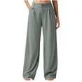 thumbnail image 1 of REALiKUN Women's Wide Leg Dress Pants Dressy Casual High Elastic Waisted Work Office Trousers Palazzo Pants, 1 of 8