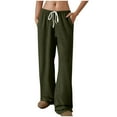 thumbnail image 1 of REALiKUN Women's Wide Leg Palazzo Pants - Casual Elastic Waist Flowy Pants, Beach Vacation Lounge Trousers with Pockets for Summer & Travel, 1 of 8