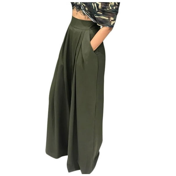 REALiKUN Women's Wide Leg Pants Relax Fit Baggy Flowy Palazzo Trousers Pleated High Waist Slacks Lounge Dressy Work Pants