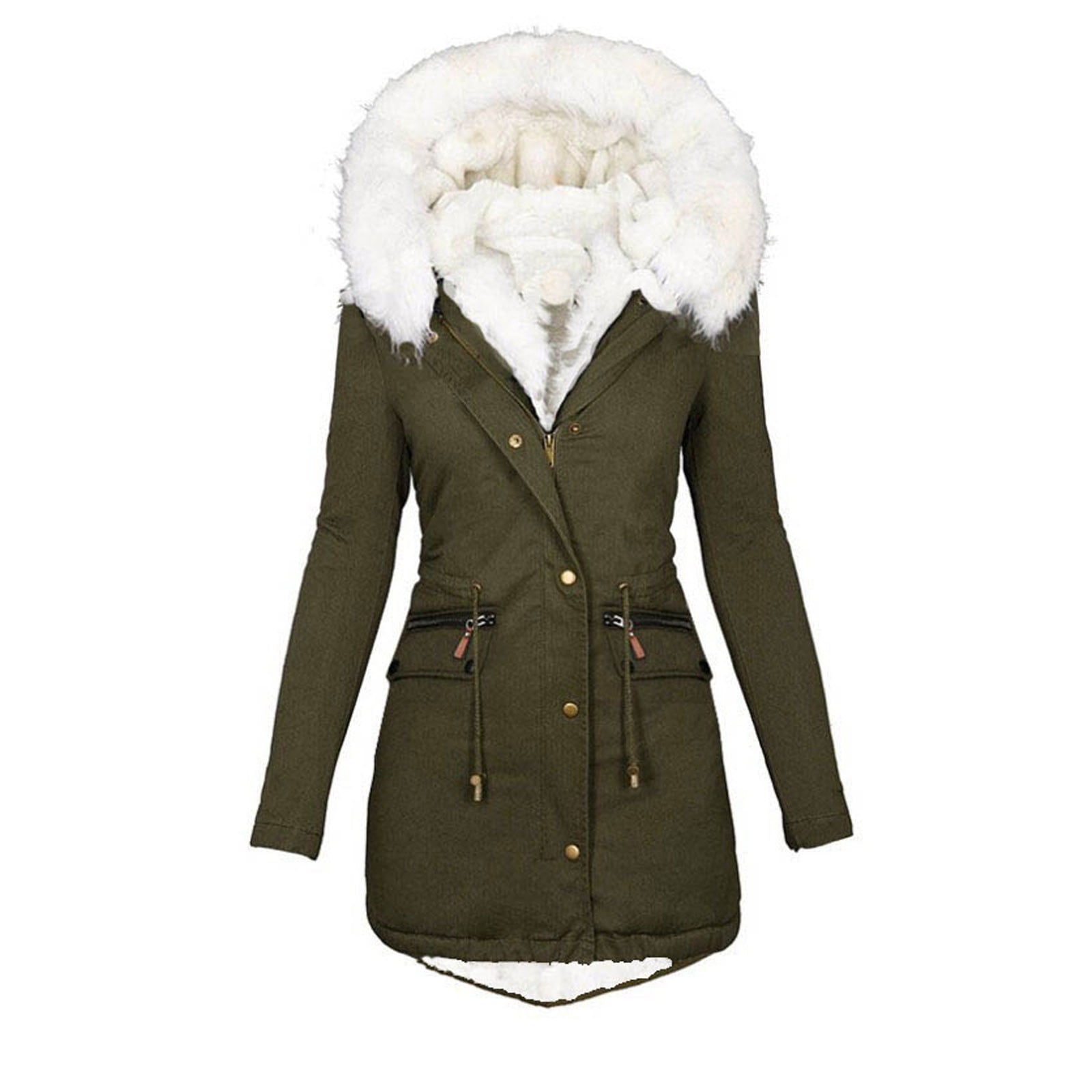 Ozark trail waterproof wind resistant faux fur trim coat discount