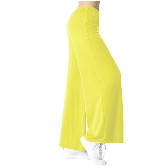 REALiKUN Women's Yoga Pants Wide Leg Sweatpants for Women Comfy Lounge Workout Pants with Pockets Yellow M