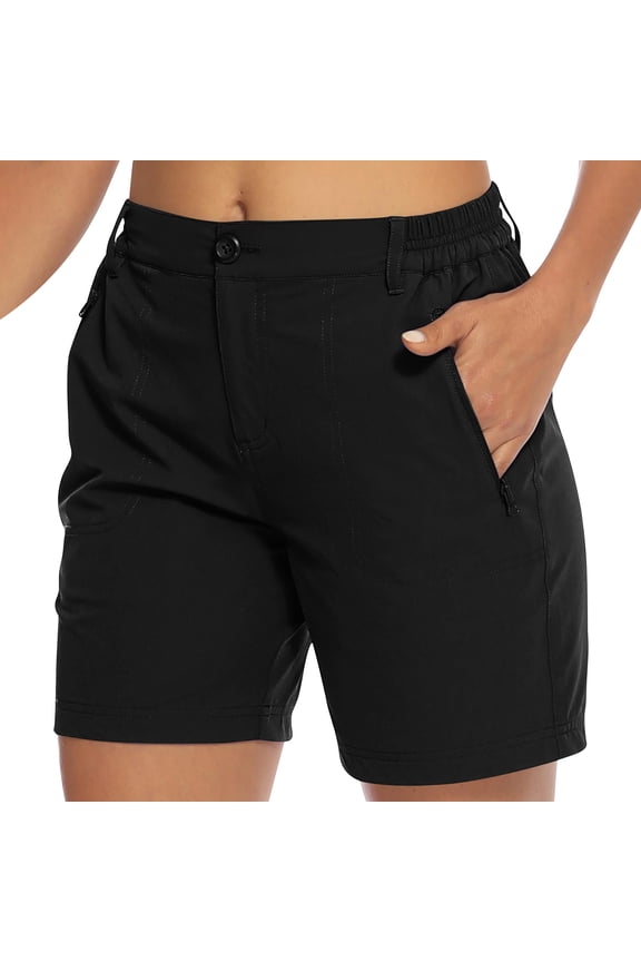 Womens 6" Hiking Cargo Bermuda Shorts Quick Dry Golf Walking Work Summer Lightweight Shorts Pockets
