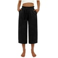 thumbnail image 1 of REALiKUN Womens Baggy Wide Leg Pants Casual Drawstring Elastic Waisted Palazzo Harem Trousers with Pockets, 1 of 3