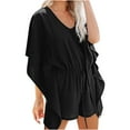 thumbnail image 1 of REALiKUN Womens Batwing Short Sleeve Rompers Summer Lightweight Flowy Baggy Shorts Jumpsuits Casual One Piece Beach Outfits, 1 of 7