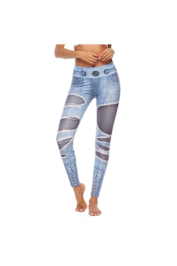 Womens Butt Lift Ruched Yoga Pants Sport Pants Workout Leggings Sexy High Waist Trousers Scrunch Butt Tight Blue S