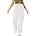 thumbnail image 1 of REALiKUN Womens Cargo Pants Travel Plus Size Wide Leg Stretch High Waist Slim Fit Summer Hiking Joggers, 1 of 6
