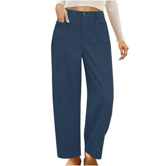 REALiKUN Womens Cargo Pants Women Baggy Wide Leg High Waist Casual Pants Jean Stretch Pants Palazzo Pants