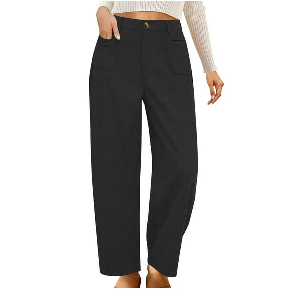 REALiKUN Womens Cargo Pants Women Baggy Wide Leg High Waist Casual Pants Jean Stretch Pants Palazzo Pants