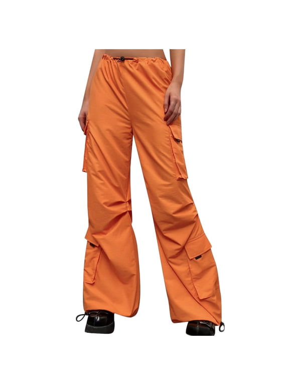 Womens Cargo Yoga Pants High Waisted Baggy Athletic Workout Leggings Relax Fit Pegged Cinch Bottom Joggers Pockets
