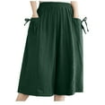 thumbnail image 1 of REALiKUN Womens Casual Shorts Comfy Elastic Waist Drawstring Pocket Shorts Pants Green 4XL, 1 of 6