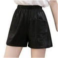 thumbnail image 1 of REALiKUN Womens Cotton Linen Shorts, Summer Comfy Soft Pants, High Waist Trendy Casual Shorts for Women Black L, 1 of 7