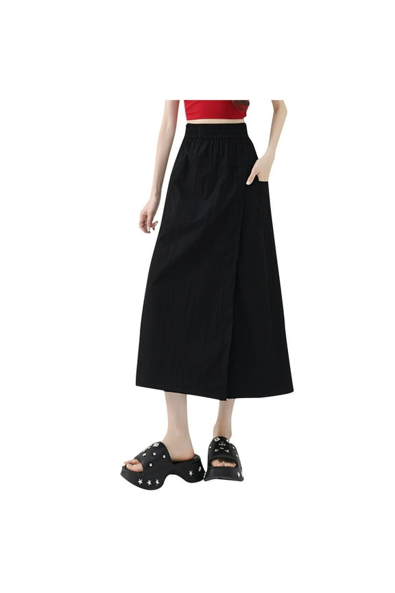 Womens Fall Casual Loose Wide Leg Pants Baggy Culottes Drape Lounge High Waist Pants with Pockets for Tenns