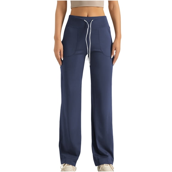 REALiKUN Womens Flare Leggings Stretch Drawstring Leggings High Waist Bootcut Yoga Pants