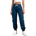 thumbnail image 1 of REALiKUN Womens High Waisted Cargo Pants Baggy Cinch Bottom Elastic Waist Joggers Casual Work Trousers Streetwear Outfits, 1 of 7