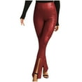 thumbnail image 1 of REALiKUN Womens Leather Pants Baggy Wide Leg High Waist Ruched Faux Leather Pants Hot Skinny Tall Leather Motorcycle Pants, 1 of 5