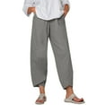 thumbnail image 1 of REALiKUN Womens Linen Pants Summer Casual Capri Pants with Pockets Palazzo Cropped Comfy Baggy Trousers, 1 of 4