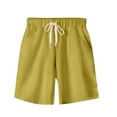 thumbnail image 1 of REALiKUN Womens Shorts Drawstring Mid-Rise Shorts Summer Casual Shorts for Women Yellow XL, 1 of 3