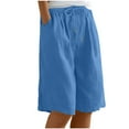 thumbnail image 1 of REALiKUN Womens Shorts Trendy Basic Summer Drawstring Knee Length Linen Pants Casual Loose Lounge Lightweight Travel Clothes, 1 of 8