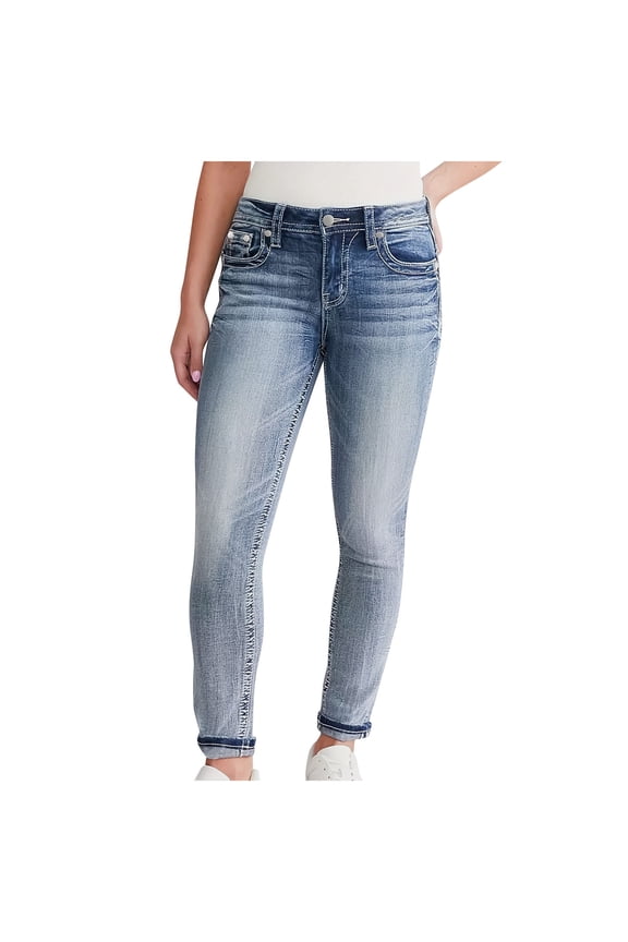 Womens Skinny Jeans Low Waist Casual Pants Girlfriend Slim Leg Jeans Bell Bottom Denim