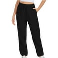 thumbnail image 1 of REALiKUN Womens Sweatpants Baggy Elastic Drawstring High Waist Jogger Slacks Fall Outdoor Lounge Athletic Trouser with Pocket, 1 of 5