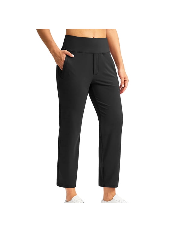 Womens Travel Pants Stretch with Zipper Pockets Slim Fit Ankle Dressy Work Business Casual Golf Slacks