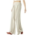 thumbnail image 1 of REALiKUN Womens Wide Leg Pant Stretch High Waist Pleated Palazzo Pant Loose Casual Comfy Flowy Soft Yoga Slacks Trouser, 1 of 6