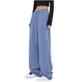 thumbnail image 1 of REALiKUN Womens Wide Leg Sweatpants Casual Loose Yoga Pants Comfy Lounge Joggers Baggy Sweatpants Pockets, 1 of 4
