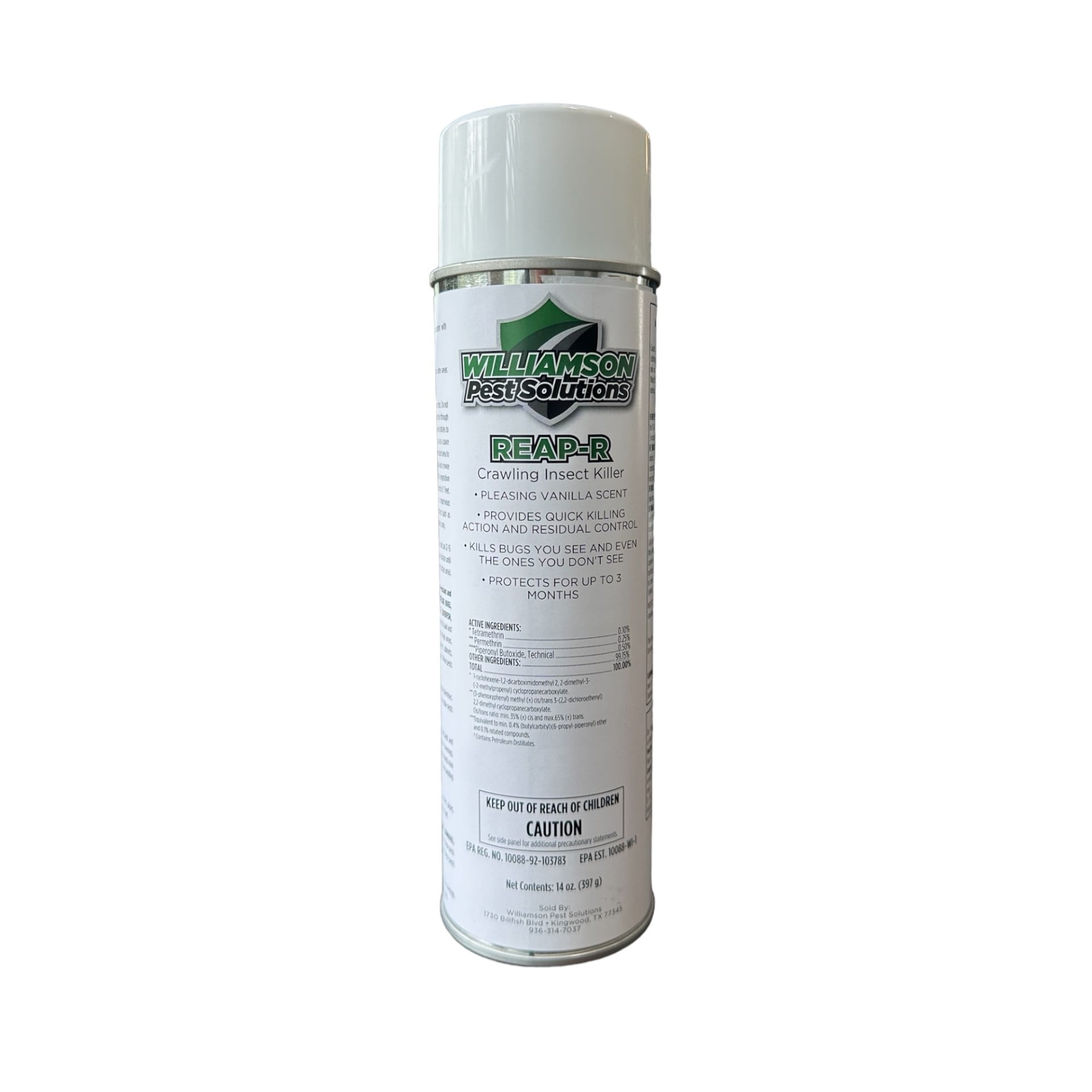 REAP-R - VANILLA SCENTED CRAWLING INSECT KILLER SPRAY | 14 OZ DIY INDOOR PEST CONTROL | 3-MONTH RESIDUAL | KILLS ANTS, ROACHES, SPIDERS, FLEAS | QUICK-ACTING FORMULA